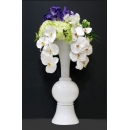 蘭花繡球白色玻璃花藝設計(y14849花藝設計- 茶几用直立式)